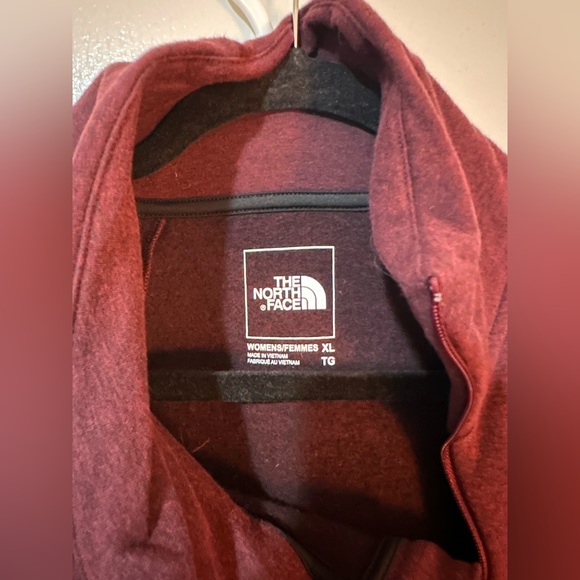 The North Face Maroon Quarter Zip Sweatshirt | Size Large - Picture 2 of 3